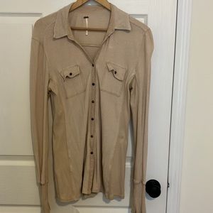 Free People Thermal Buttondown Sz M